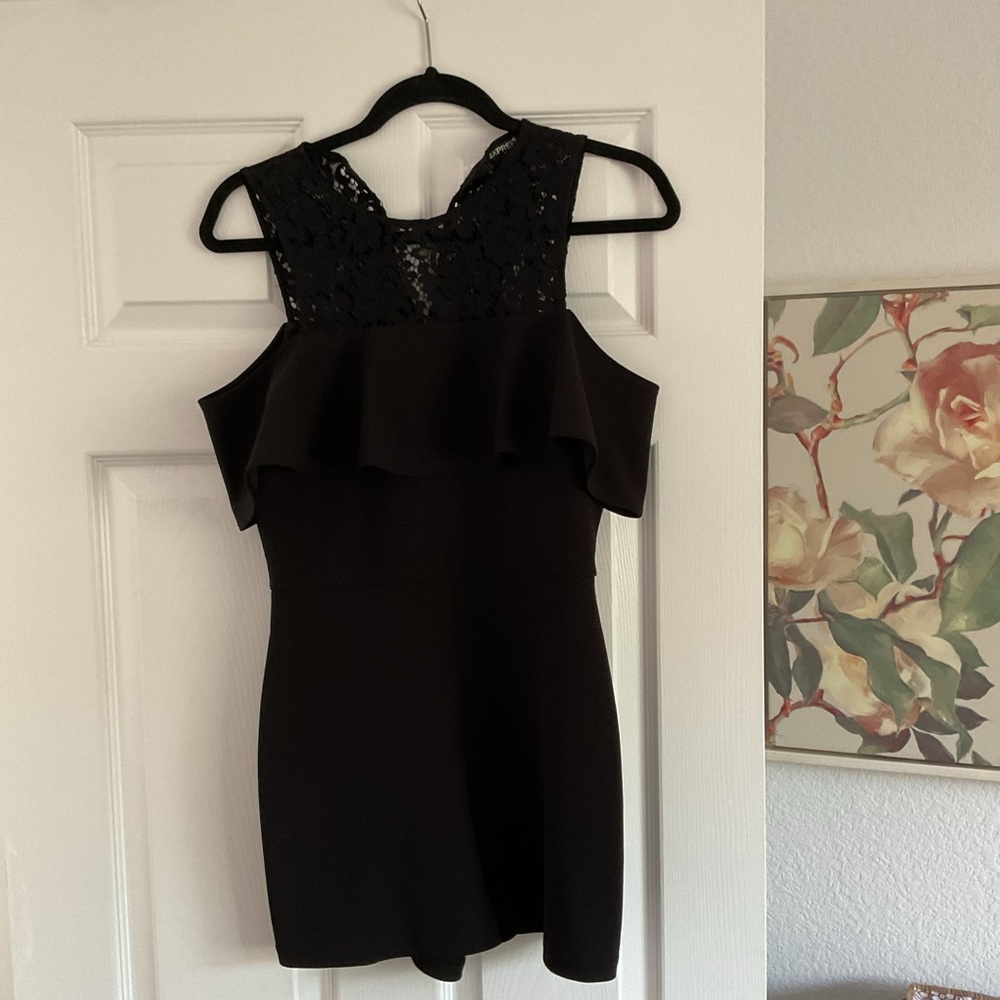 Express Black Lace Romper